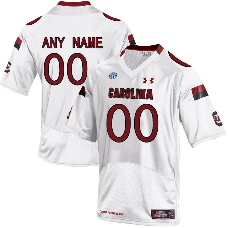 Men South Carolina Gamecocks Customized College Football Jersey  White